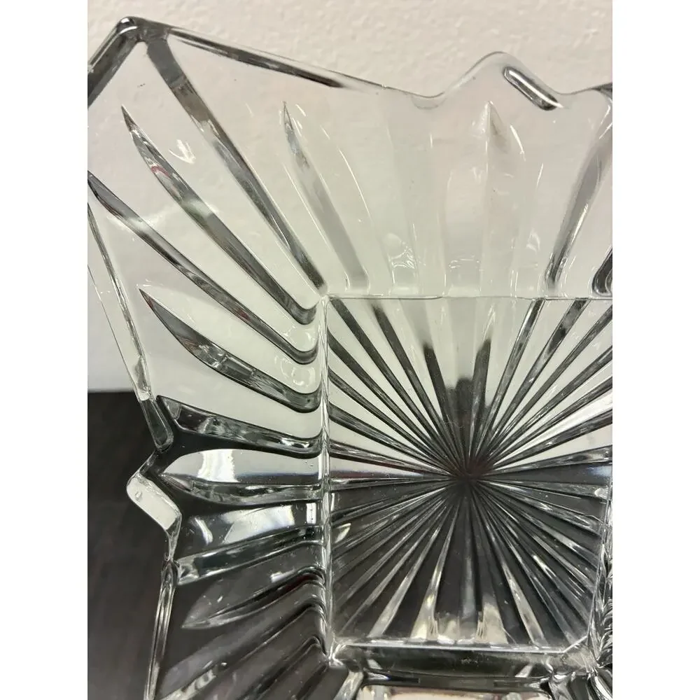 Vintage Mikasa Crystal Picture Frames 2.5 X 3.5” Photo Starburst & Wavy